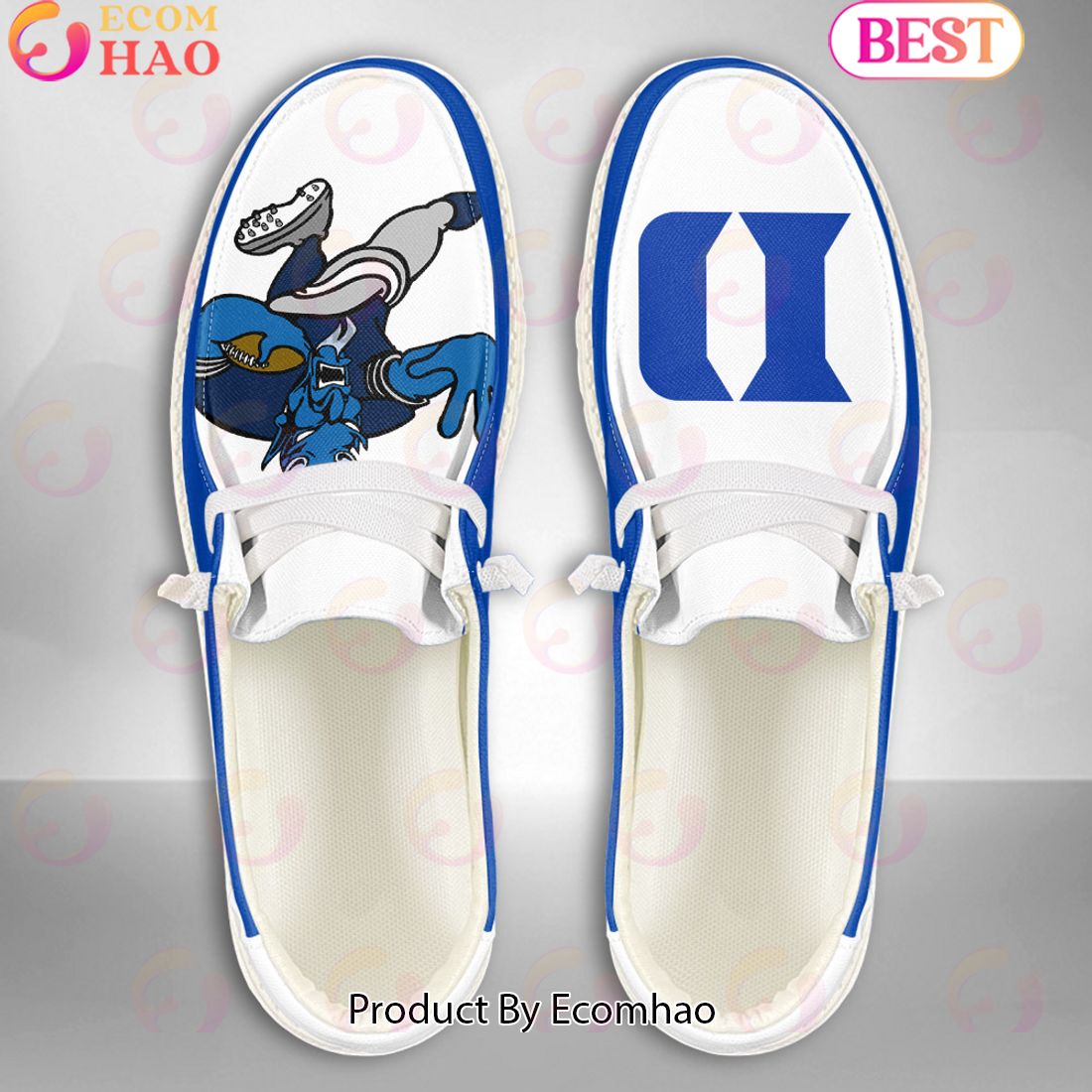 NCAA Duke Blue Devils Mascot Design Custom Name Hey Dude Shoes