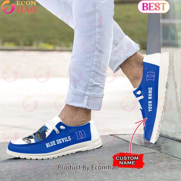NCAA Duke Blue Devils Mascot Design Custom Name Hey Dude Shoes