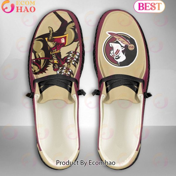 NCAA Florida State Seminoles Mascot Design Custom Name Hey Dude Shoes