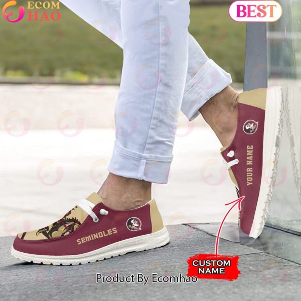 NCAA Florida State Seminoles Mascot Design Custom Name Hey Dude Shoes