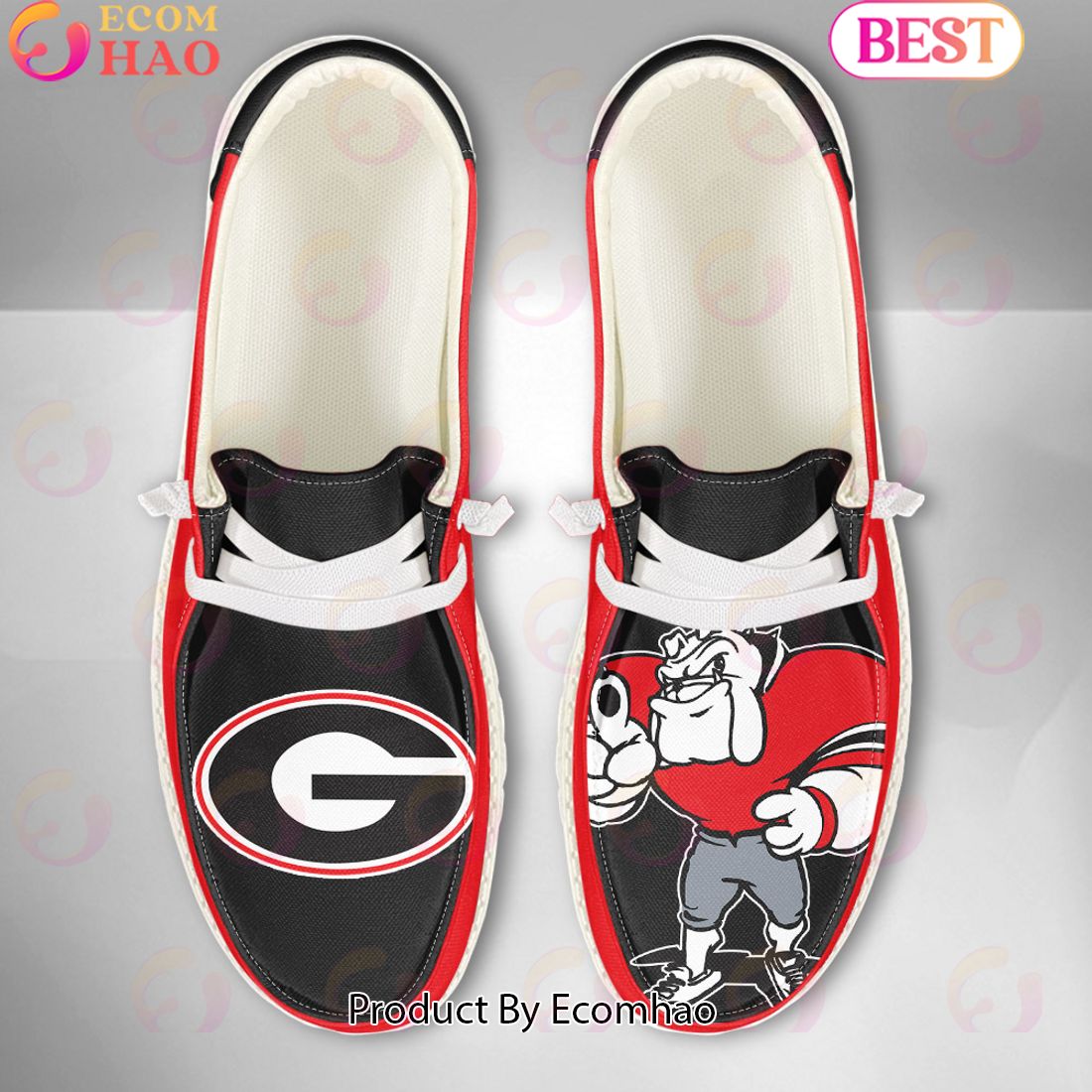 NCAA Georgia Bulldogs Mascot Design Custom Name Hey Dude Shoes