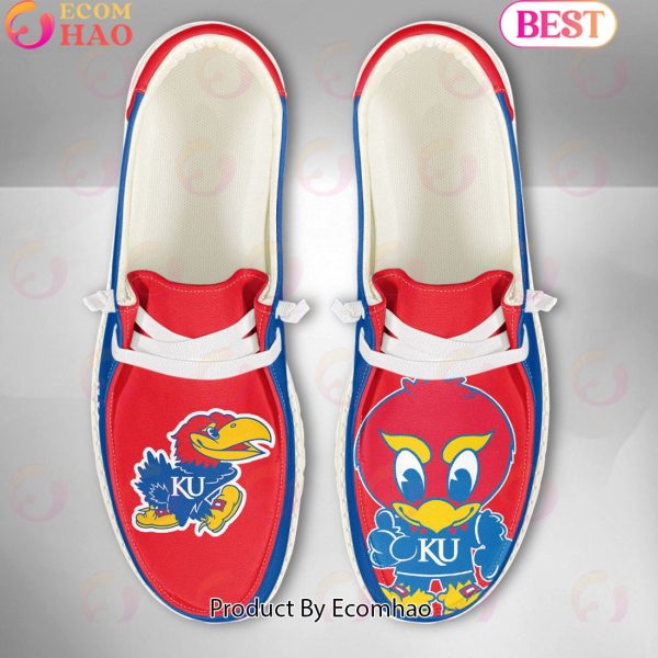NCAA Kansas Jayhawks Mascot Design Custom Name Hey Dude Shoes
