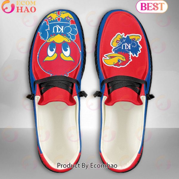 NCAA Kansas Jayhawks Mascot Design Custom Name Hey Dude Shoes
