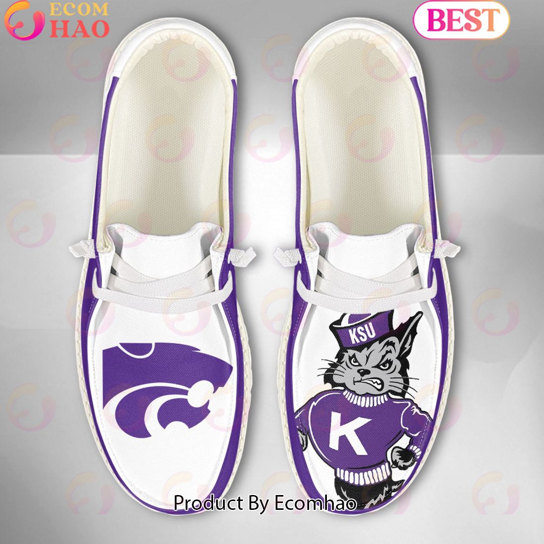 NCAA Kansas State Wildcats Mascot Design Custom Name Hey Dude Shoes