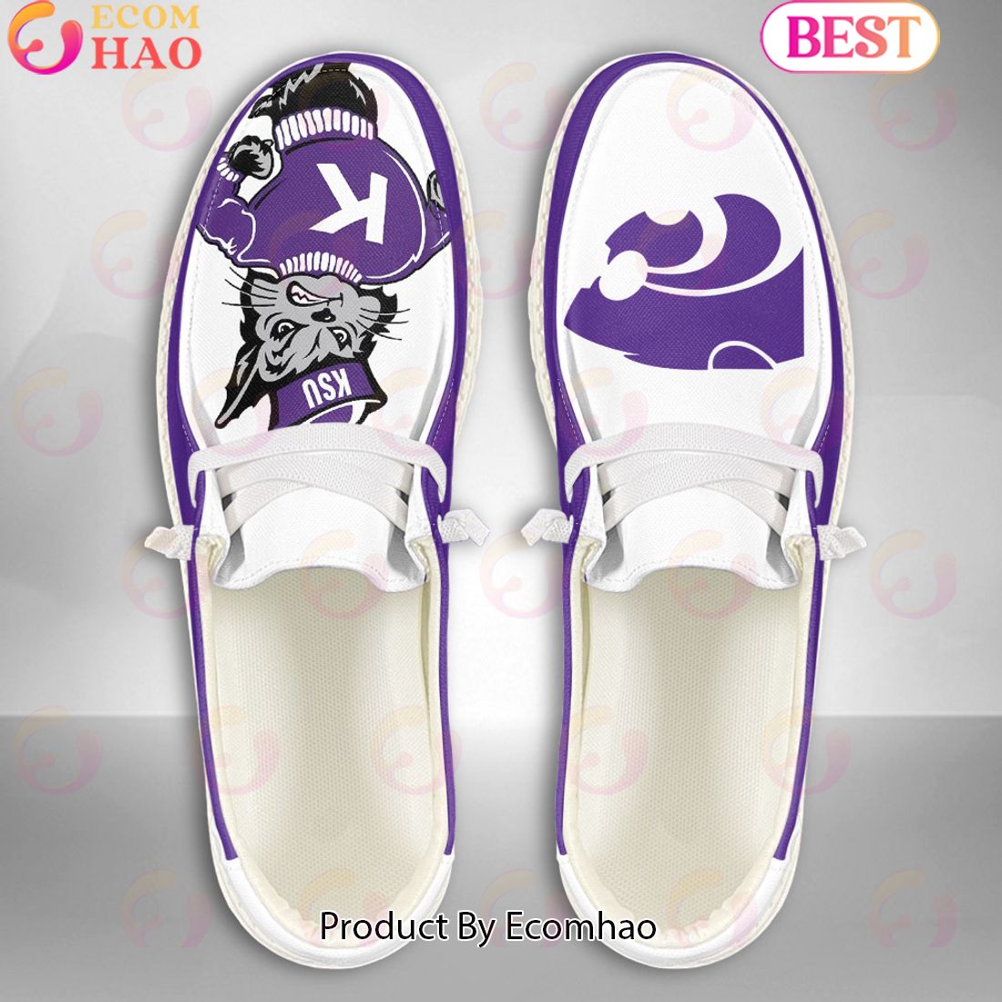 NCAA Kansas State Wildcats Mascot Design Custom Name Hey Dude Shoes