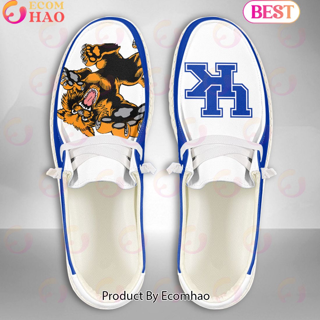 NCAA Kentucky Wildcats Mascot Design Custom Name Hey Dude Shoes