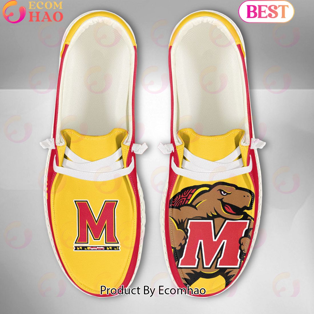 NCAA Maryland Terrapins Mascot Design Custom Name Hey Dude Shoes