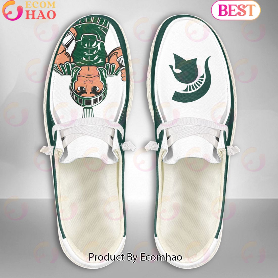 NCAA Michigan State Spartans Mascot Design Custom Name Hey Dude Shoes