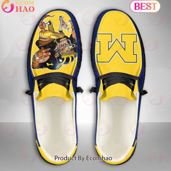 NCAA Michigan Wolverines Mascot Design Custom Name Hey Dude Shoes