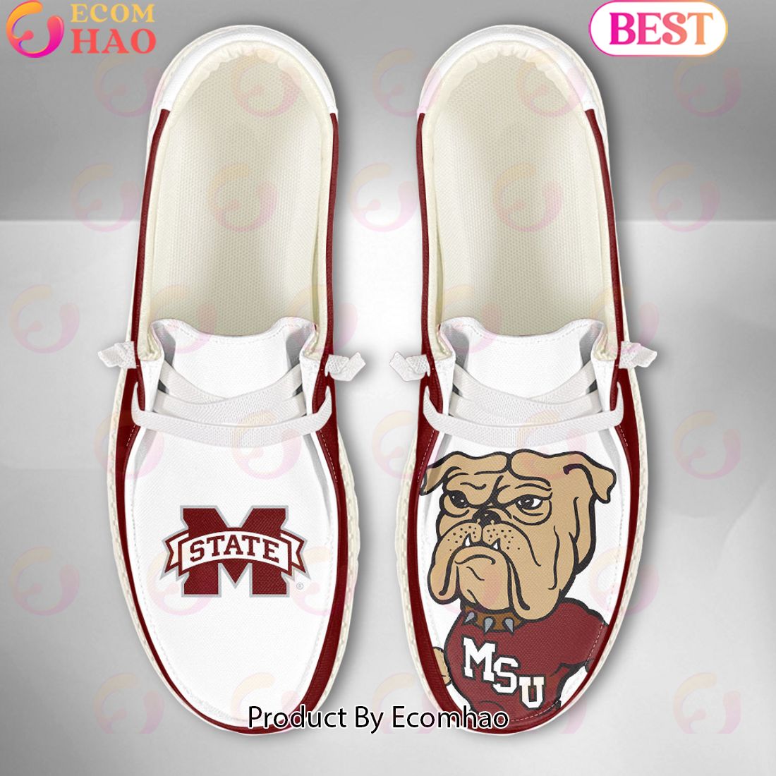 NCAA Mississippi State Bulldogs Mascot Design Custom Name Hey Dude Shoes