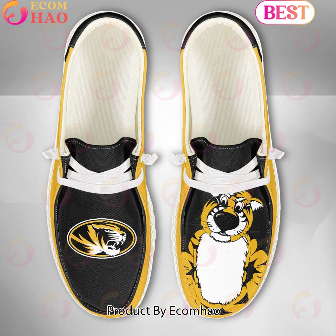 NCAA Missouri Tigers Mascot Design Custom Name Hey Dude Shoes