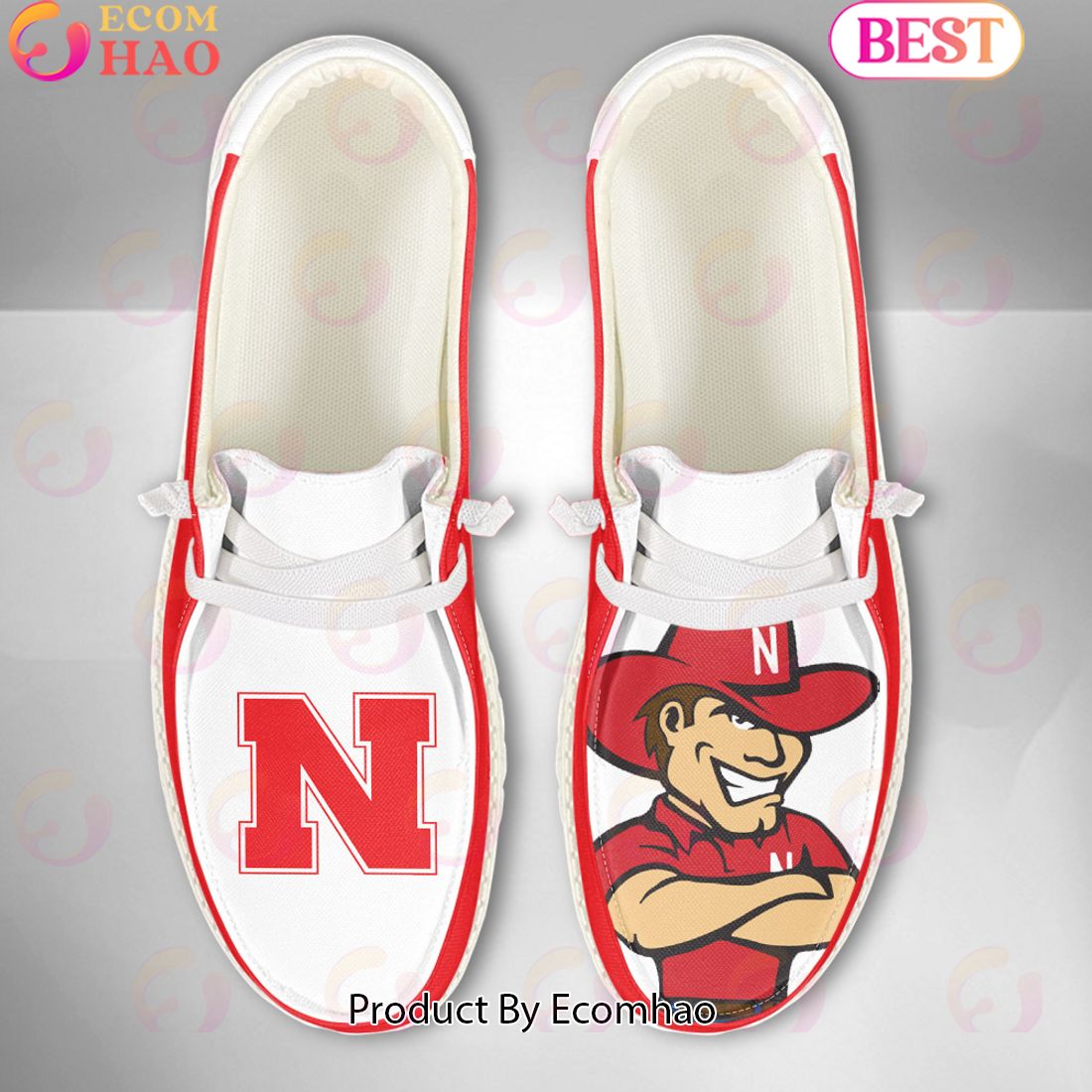 NCAA Nebraska Cornhuskers Mascot Design Custom Name Hey Dude Shoes