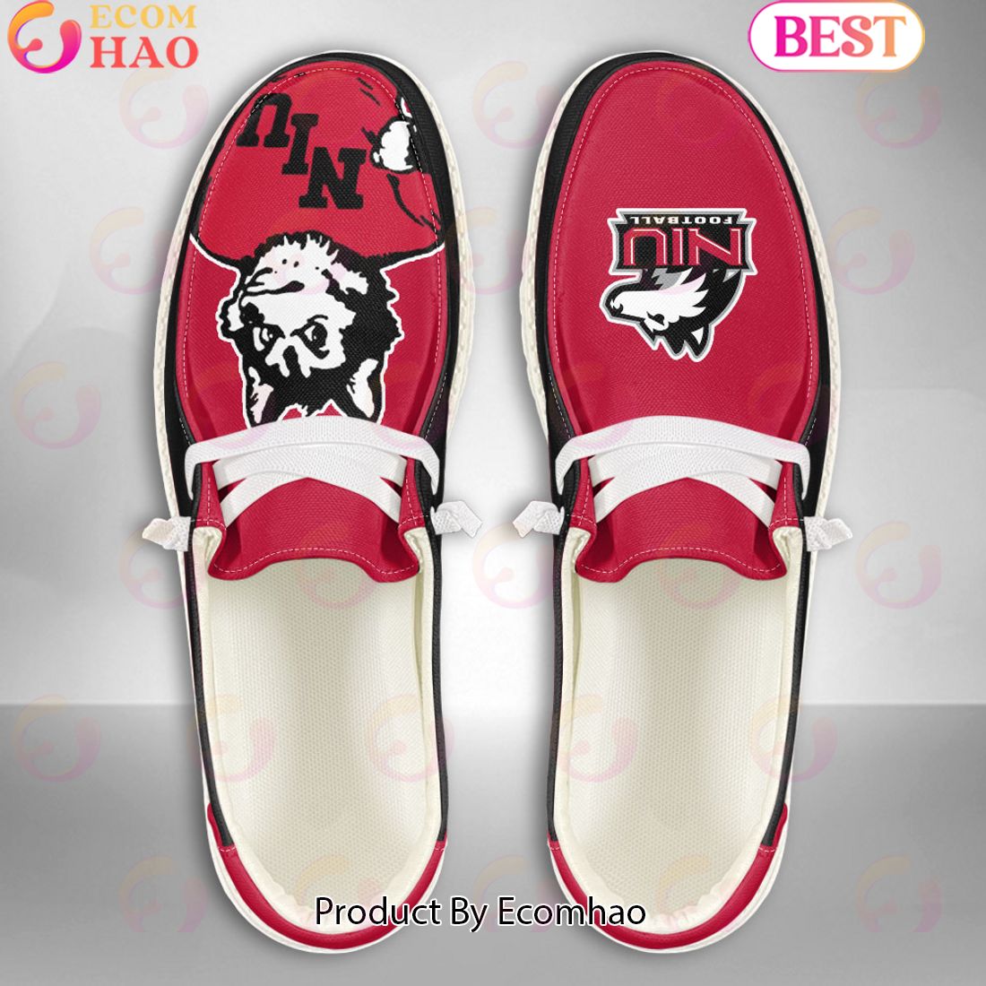 NCAA Northern Illinois Huskies Mascot Design Custom Name Hey Dude Shoes