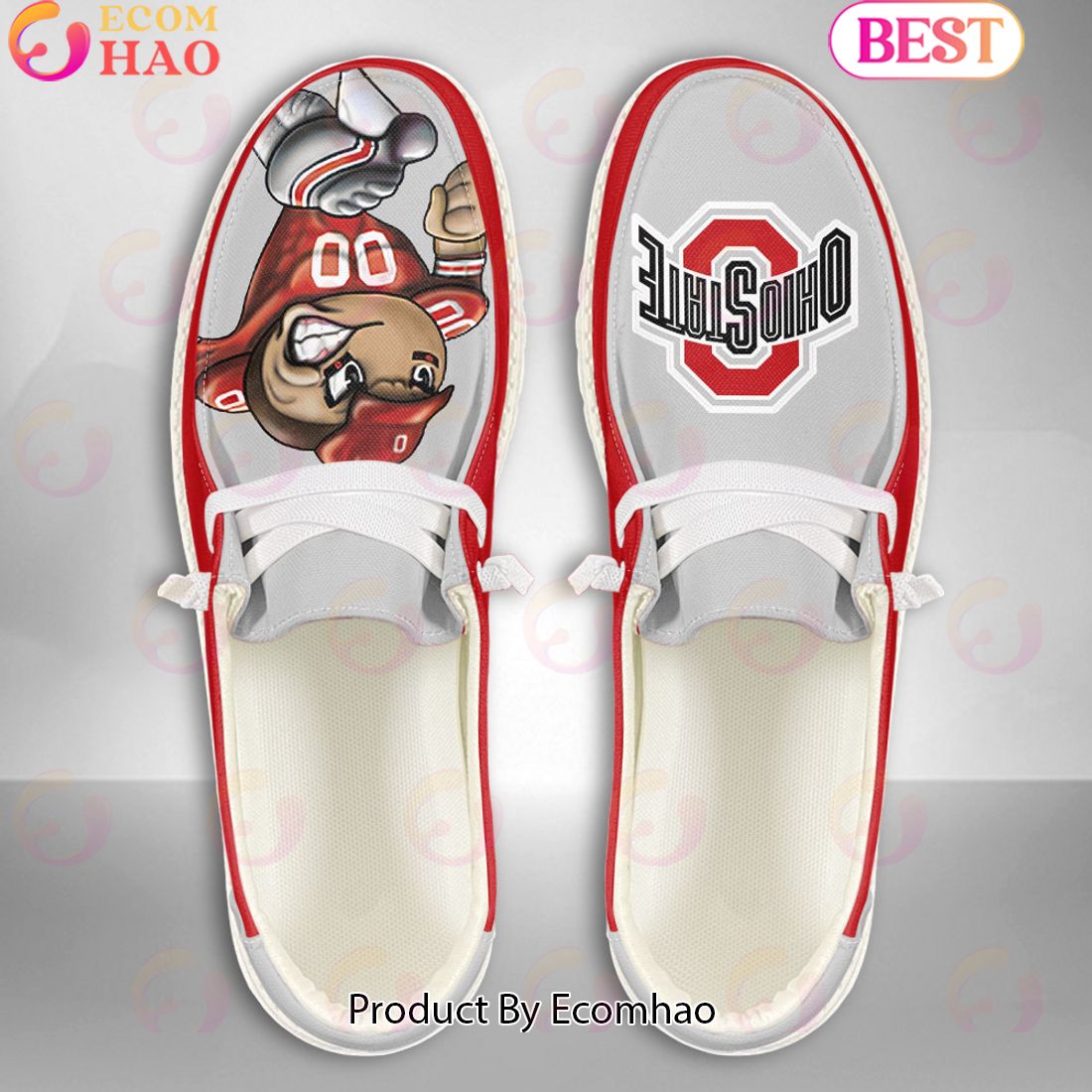 NCAA Ohio State Buckeyes Mascot Design Custom Name Hey Dude Shoes