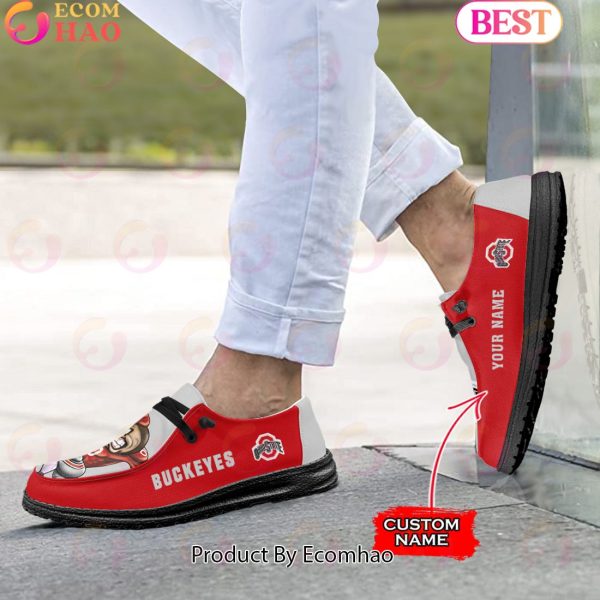 NCAA Ohio State Buckeyes Mascot Design Custom Name Hey Dude Shoes