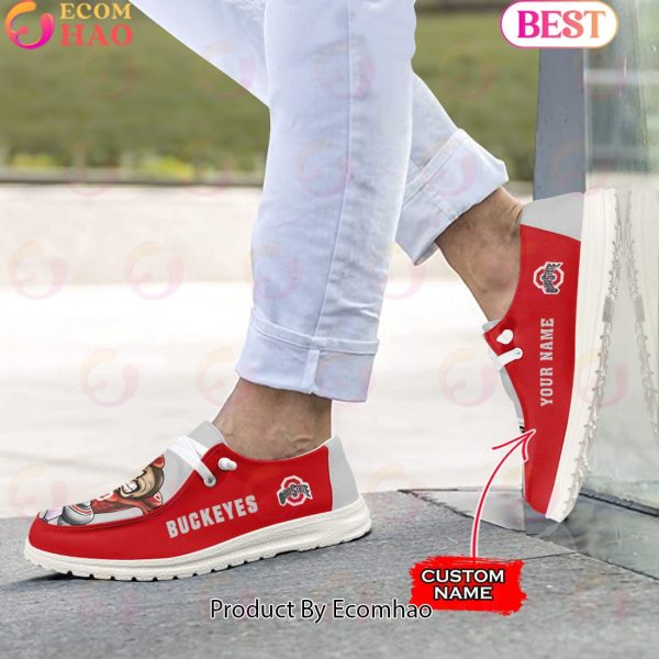 NCAA Ohio State Buckeyes Mascot Design Custom Name Hey Dude Shoes