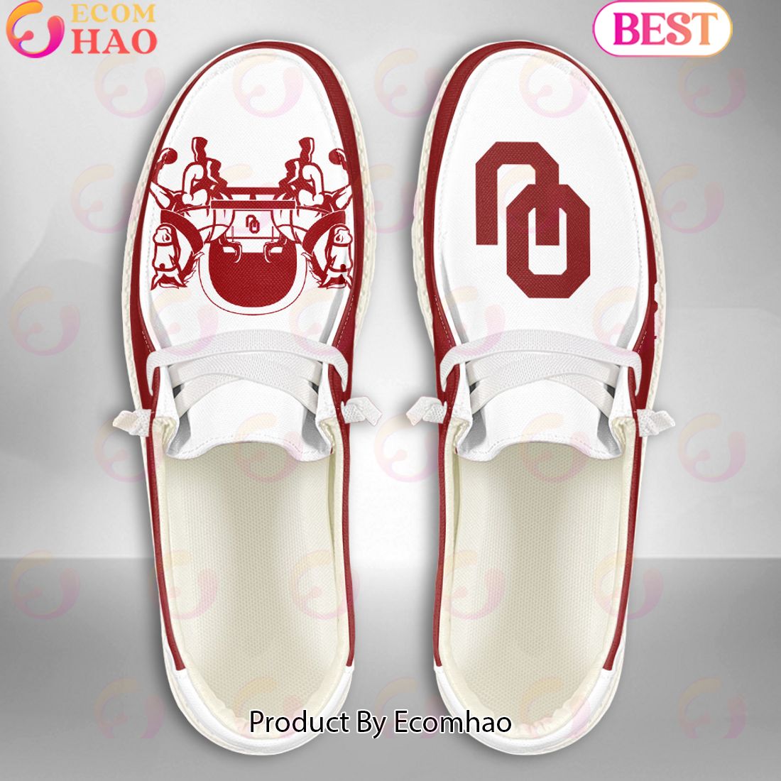 NCAA Oklahoma Sooners Mascot Design Custom Name Hey Dude Shoes