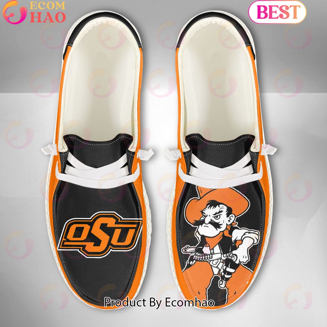 NCAA Oklahoma State Cowboys Mascot Design Custom Name Hey Dude Shoes