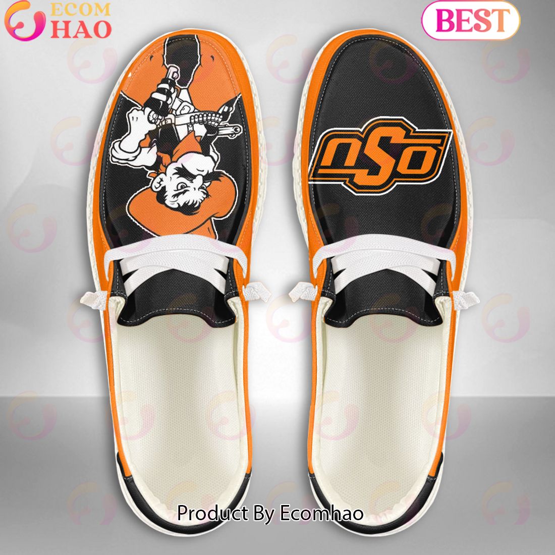 NCAA Oklahoma State Cowboys Mascot Design Custom Name Hey Dude Shoes