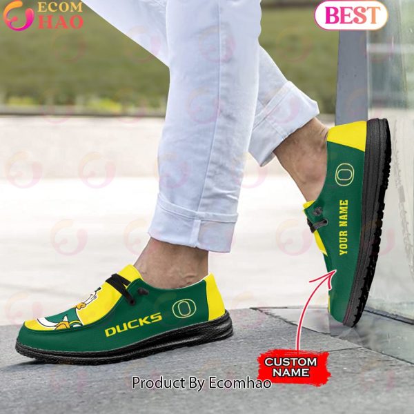 NCAA Oregon Ducks Mascot Design Custom Name Hey Dude Shoes