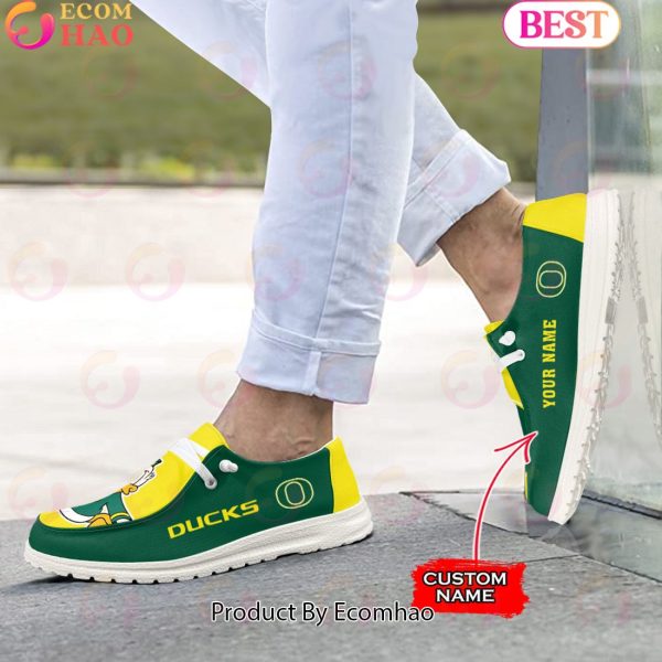 NCAA Oregon Ducks Mascot Design Custom Name Hey Dude Shoes