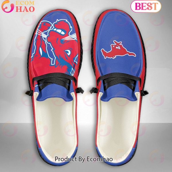 NCAA SMU Mustangs Mascot Design Custom Name Hey Dude Shoes