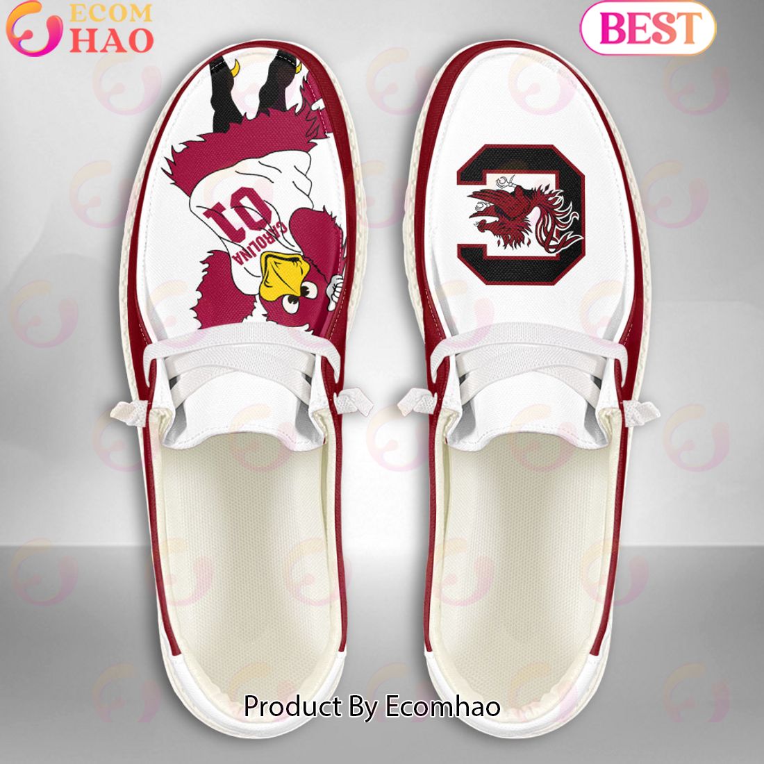 NCAA South Carolina Gamecocks Mascot Design Custom Name Hey Dude Shoes