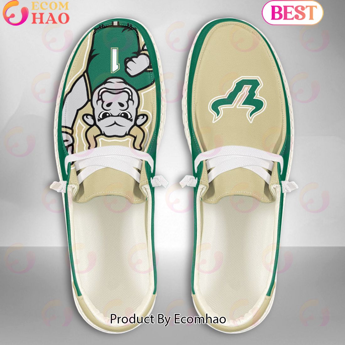 NCAA South Florida Bulls Mascot Design Custom Name Hey Dude Shoes