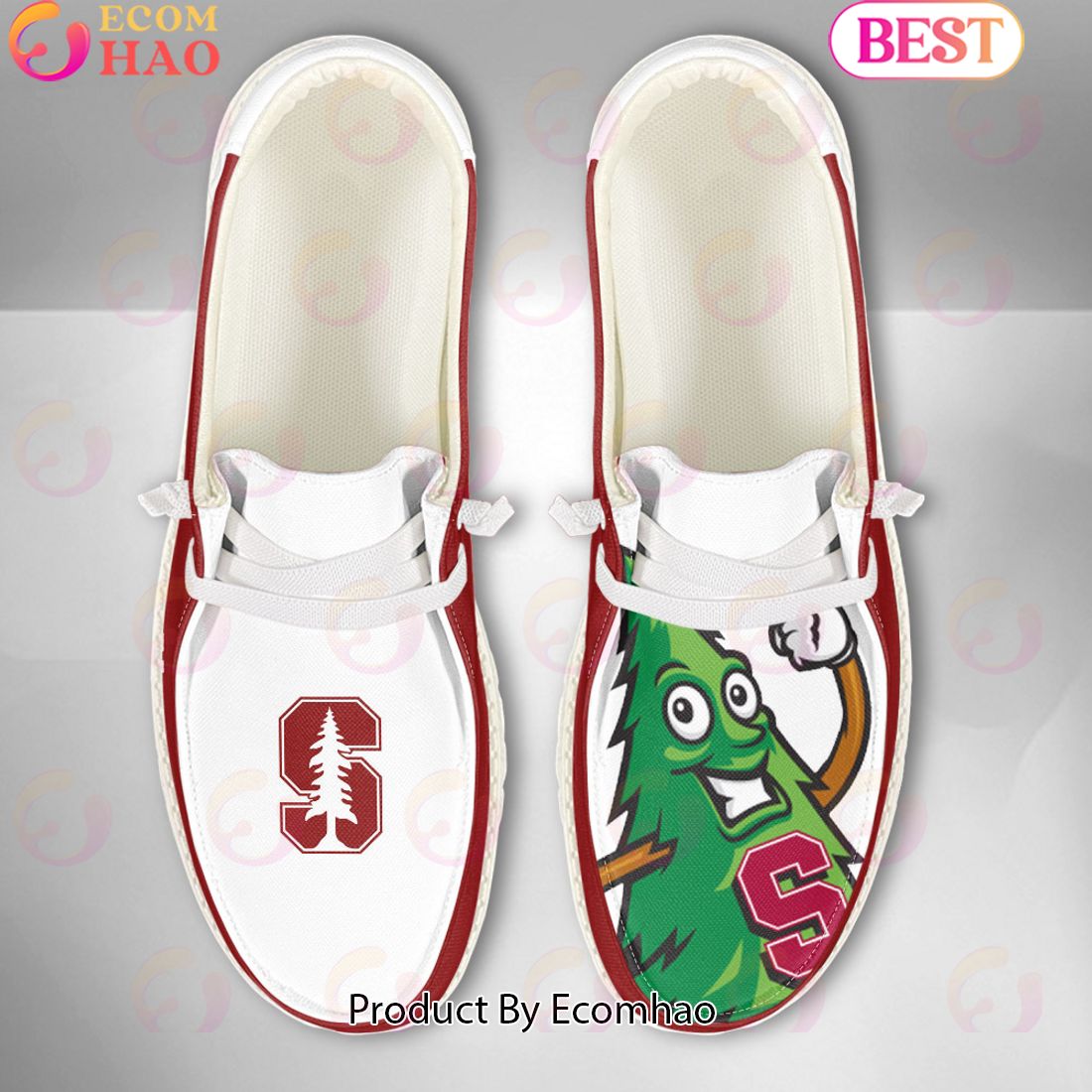 NCAA Stanford Cardinal Mascot Design Custom Name Hey Dude Shoes