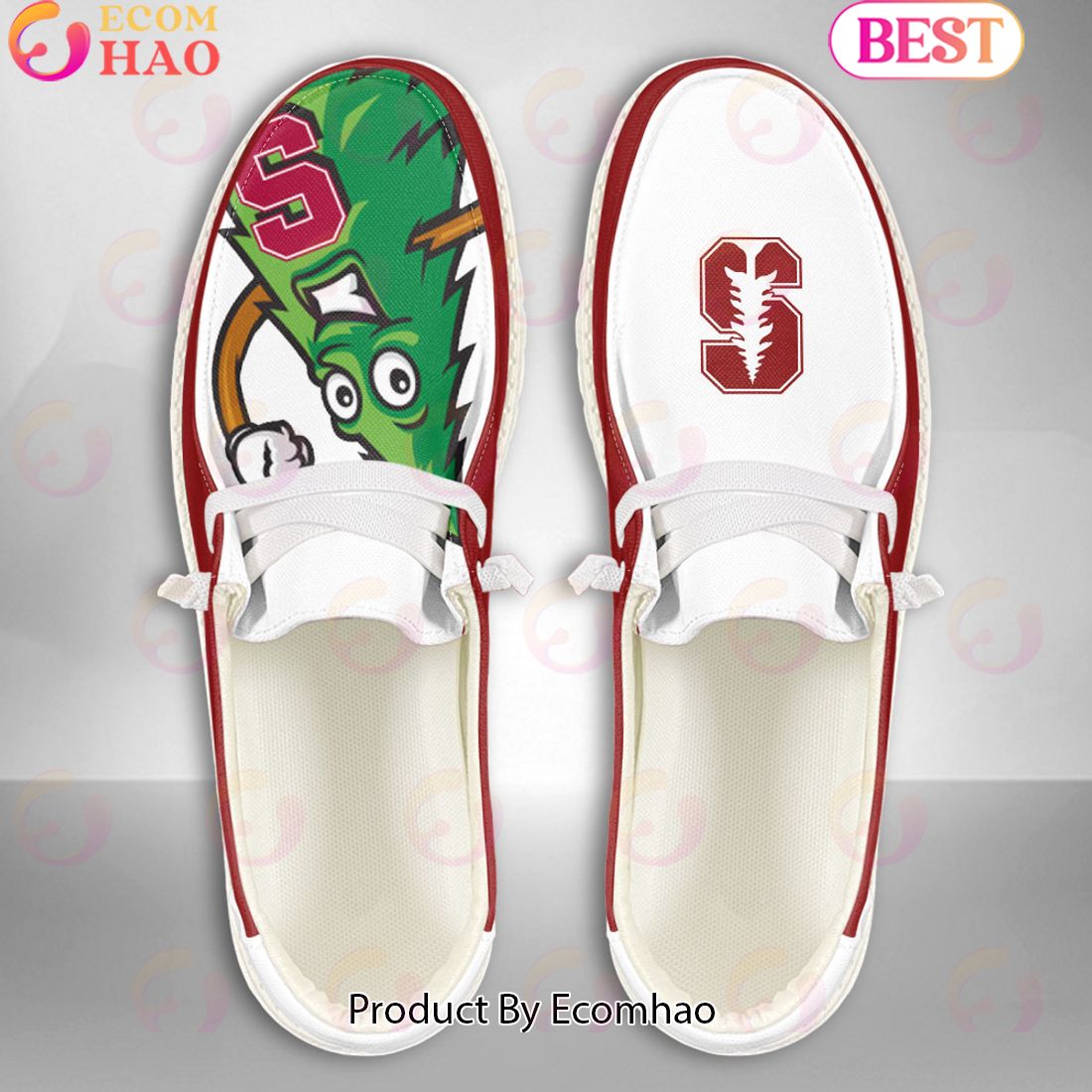 NCAA Stanford Cardinal Mascot Design Custom Name Hey Dude Shoes