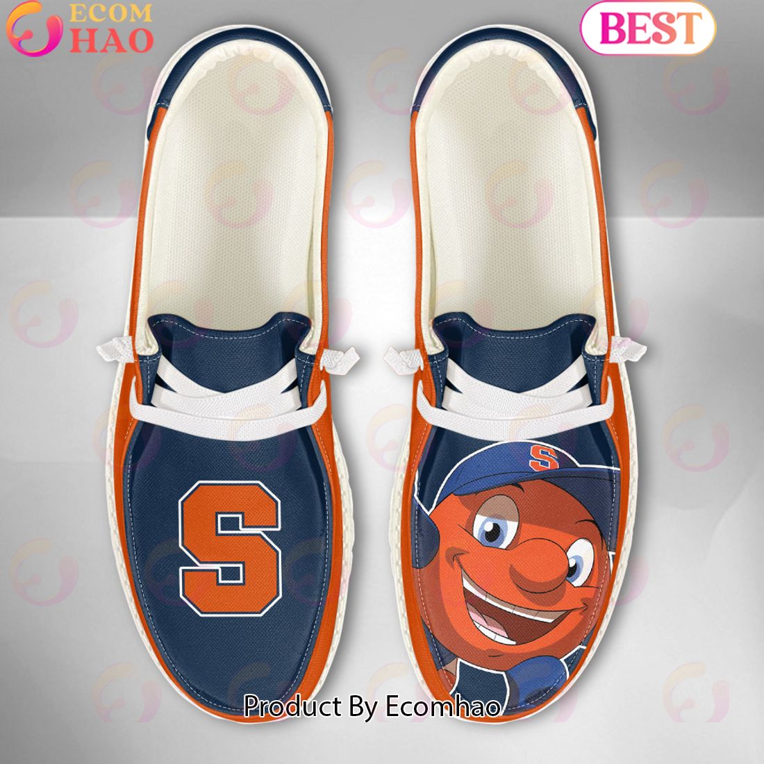 NCAA Syracuse Orange Mascot Design Custom Name Hey Dude Shoes