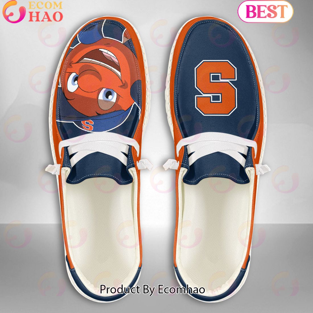 NCAA Syracuse Orange Mascot Design Custom Name Hey Dude Shoes