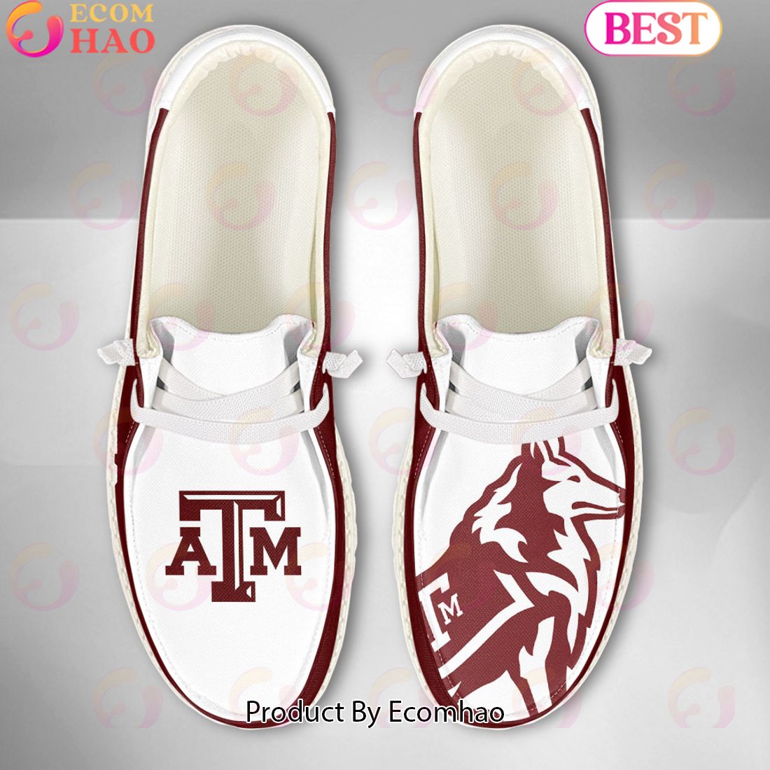 NCAA Texas A&M Aggies Mascot Design Custom Name Hey Dude Shoes