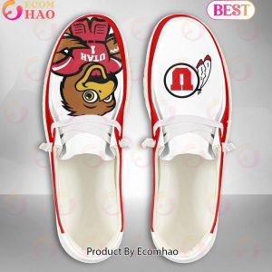 NCAA Utah Utes Mascot Design Custom Name Hey Dude Shoes