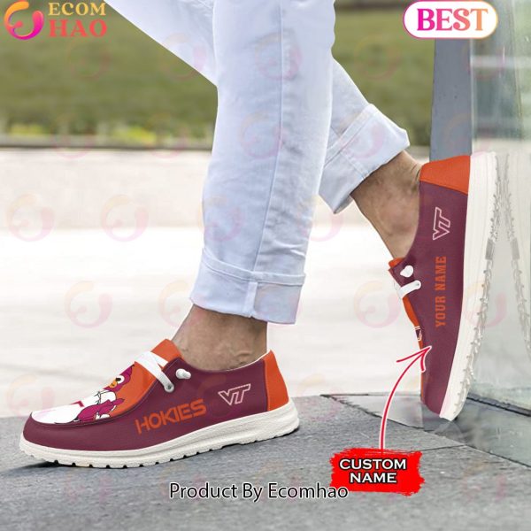 NCAA Virginia Tech Hokies Mascot Design Custom Name Hey Dude Shoes