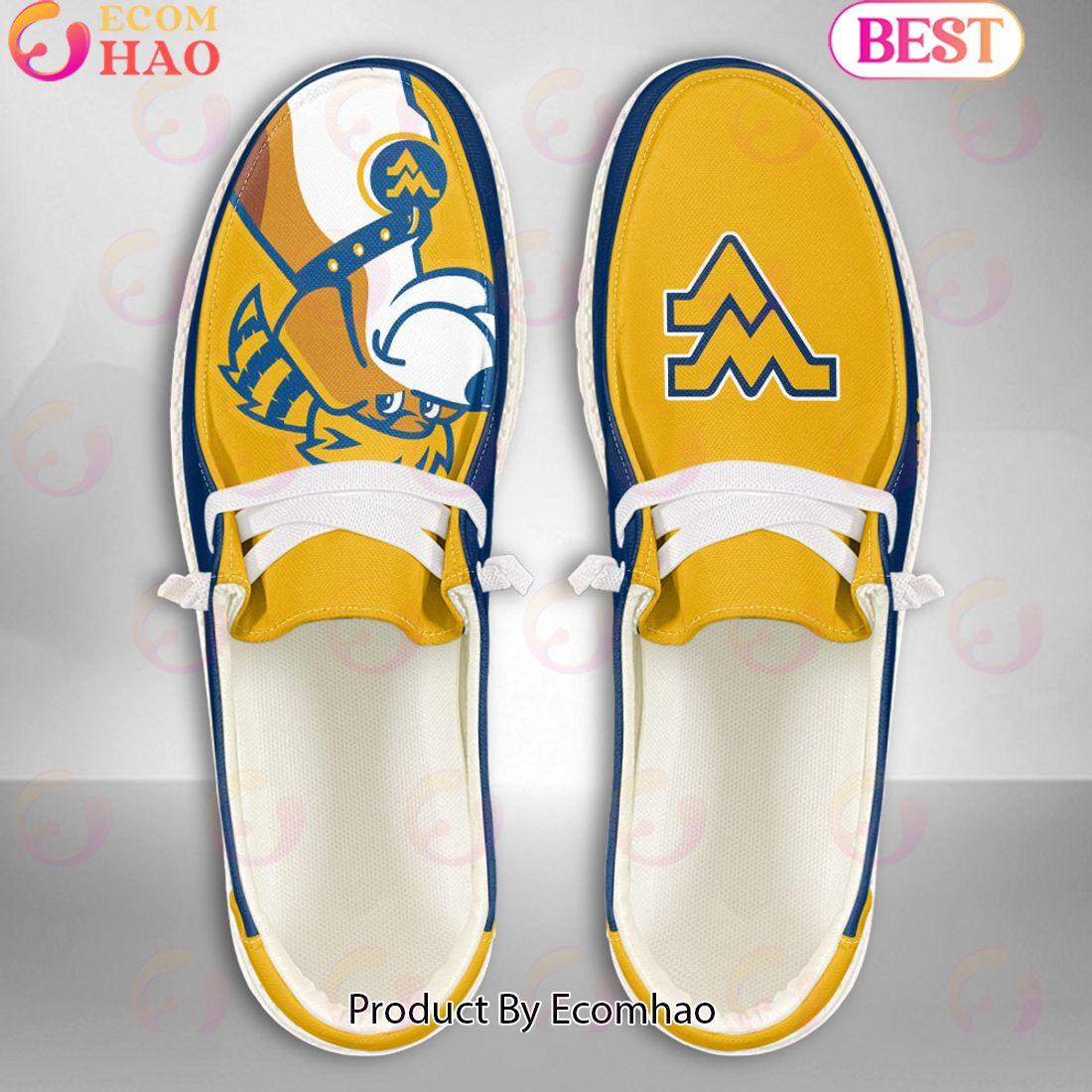 NCAA West Virginia Mountaineers Mascot Design Custom Name Hey Dude Shoes