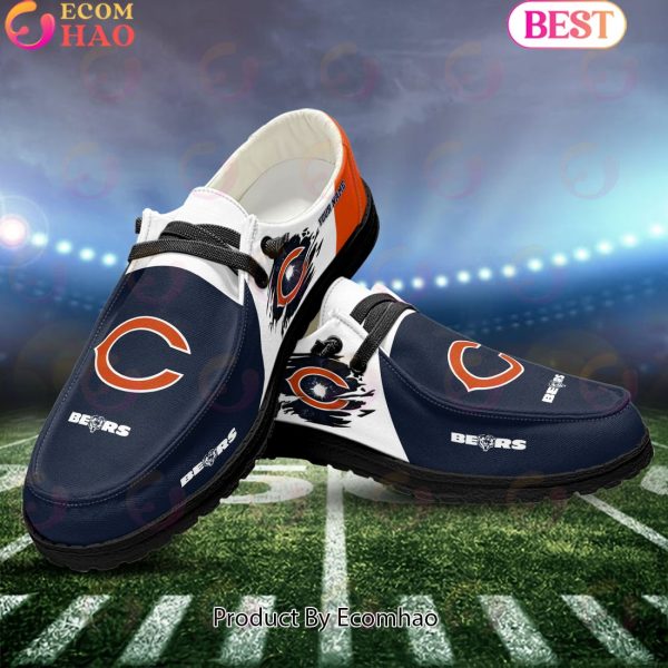 NFL Chicago Bears Broken Wall Logo Design Hey Dude Shoes Custom Your Name