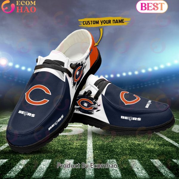 NFL Chicago Bears Broken Wall Logo Design Hey Dude Shoes Custom Your Name