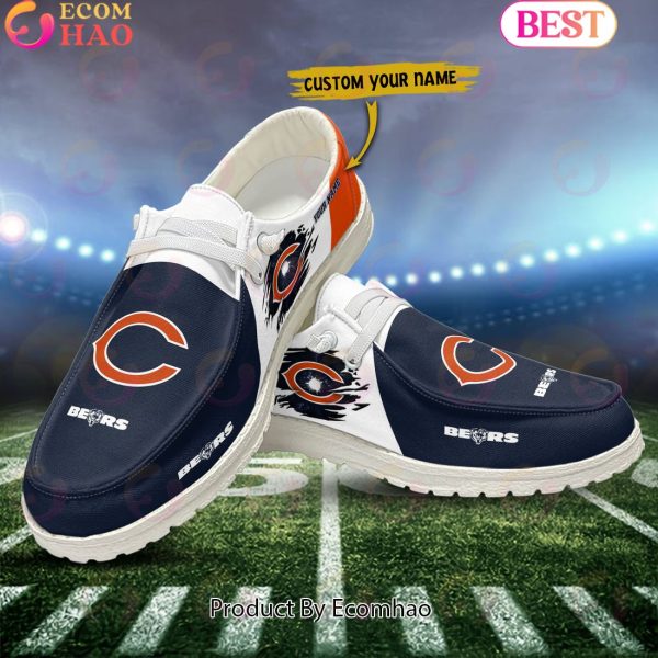 NFL Chicago Bears Broken Wall Logo Design Hey Dude Shoes Custom Your Name
