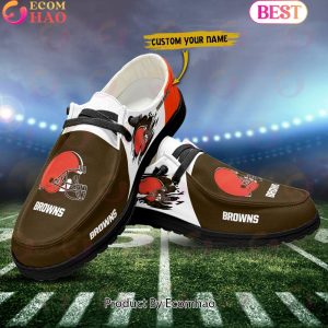 NFL Cleveland Browns Broken Wall Logo Design Hey Dude Shoes Custom Your Name