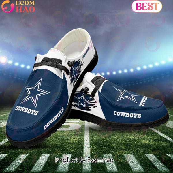 NFL Dallas Cowboys Broken Wall Logo Design Hey Dude Shoes Custom Your Name