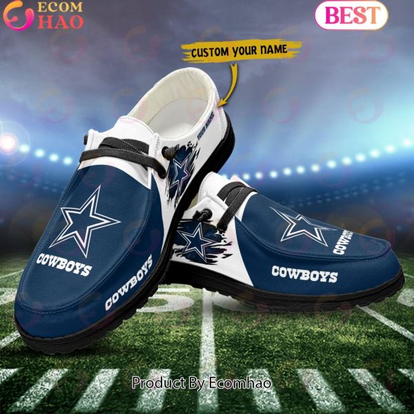 NFL Dallas Cowboys Broken Wall Logo Design Hey Dude Shoes Custom Your Name