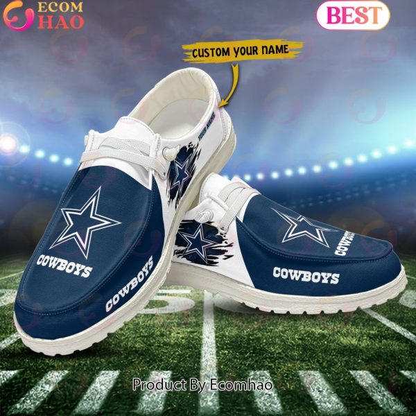 NFL Dallas Cowboys Broken Wall Logo Design Hey Dude Shoes Custom Your Name