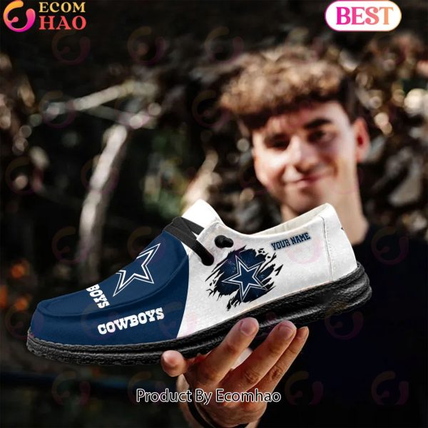 NFL Dallas Cowboys Broken Wall Logo Design Hey Dude Shoes Custom Your Name