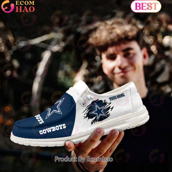 NFL Dallas Cowboys Broken Wall Logo Design Hey Dude Shoes Custom Your Name