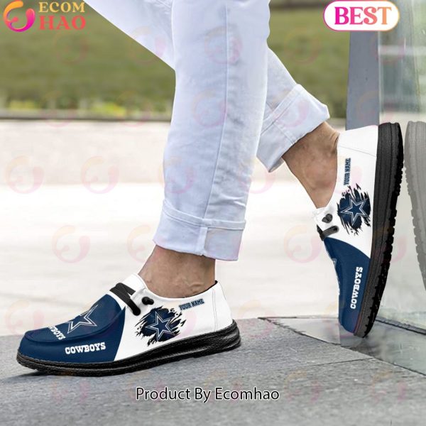 NFL Dallas Cowboys Broken Wall Logo Design Hey Dude Shoes Custom Your Name