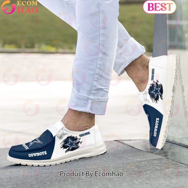 NFL Dallas Cowboys Broken Wall Logo Design Hey Dude Shoes Custom Your Name