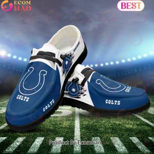 NFL Indianapolis Colts Broken Wall Logo Design Hey Dude Shoes Custom Your Name