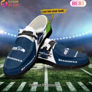 NFL Seattle Seahawks Broken Wall Logo Design Hey Dude Shoes Custom Your Name