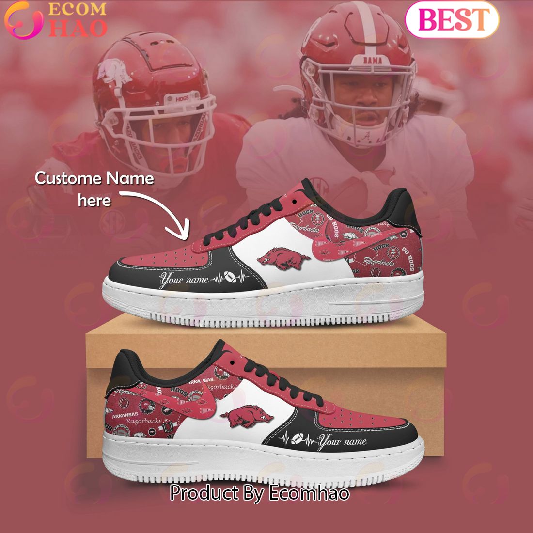 Custom Name NCAA Arkansas Razorbacks Special Design Air Force 1